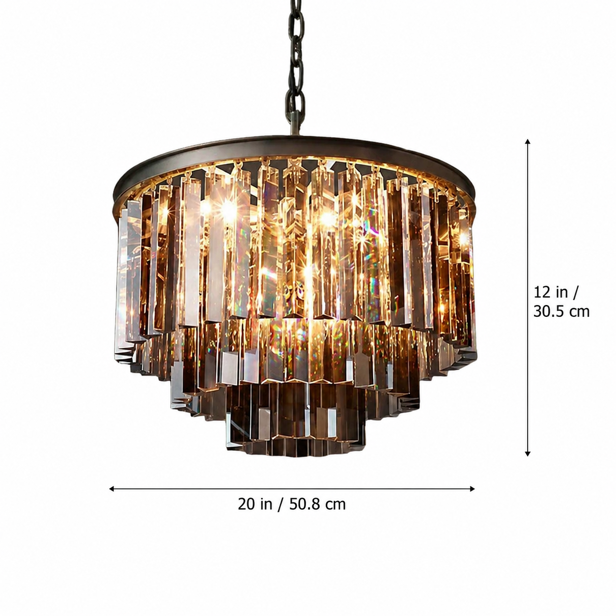 Guinevere Vintage Luxury Tiered Round Crystal Chandelier