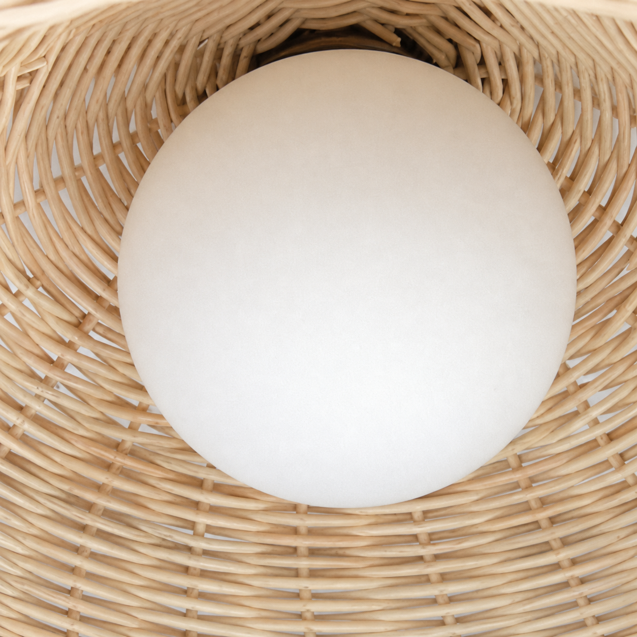 Allyson Farmhouse Rattan Flush Mount Ceiling Light