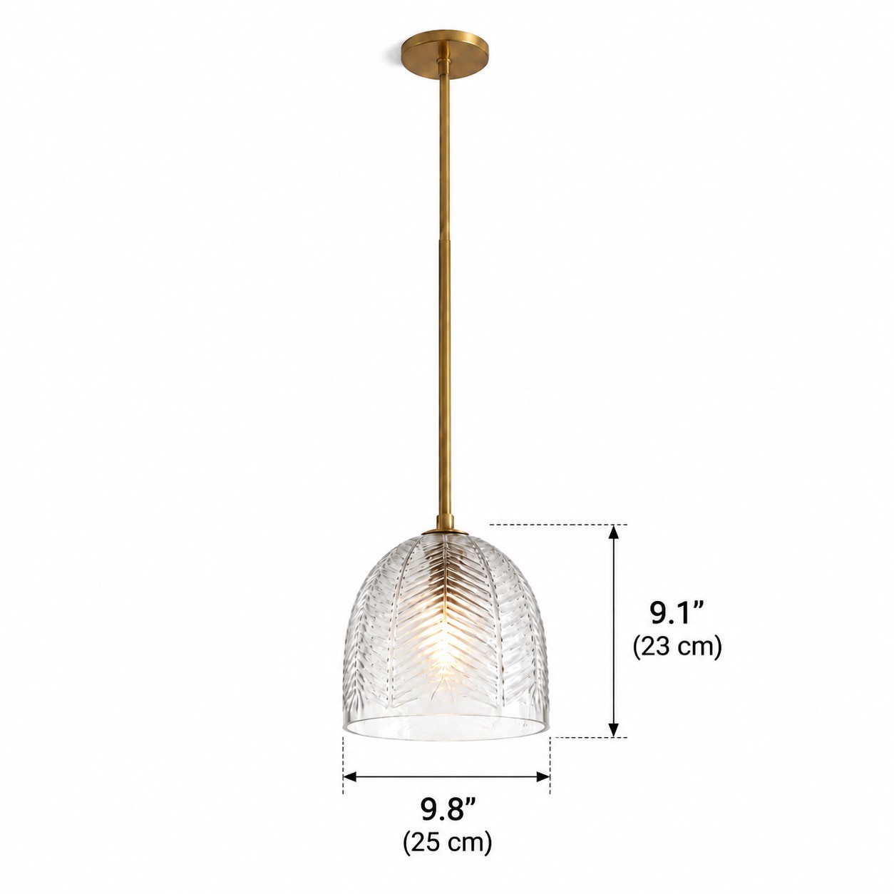 Danica Mid-Century  Glass Leaf Round Pendant Light
