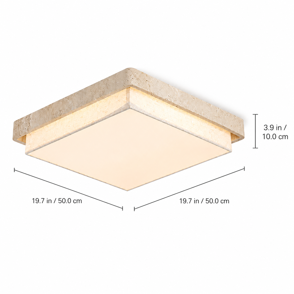 Cavell Wabi Sabi Travertine Flush Mount Ceiling Light