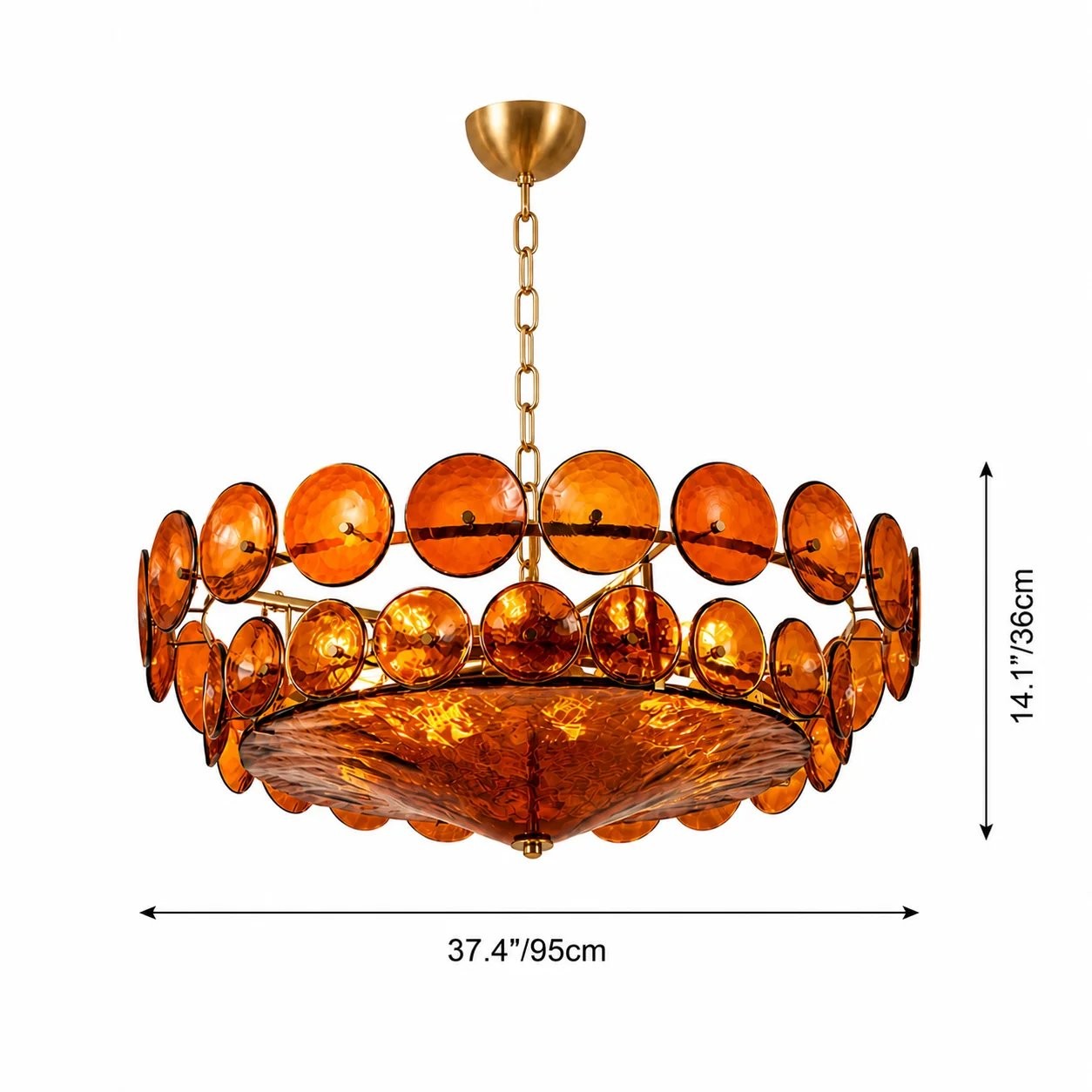 Harold Vintage Design-Forward Color Glass  Chandelier