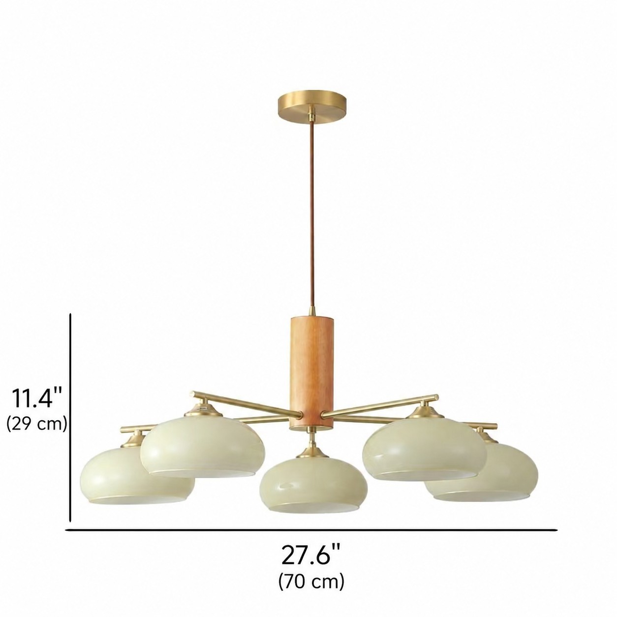 Xanthea Elliptical Persimmon Milk Glass Chandelier