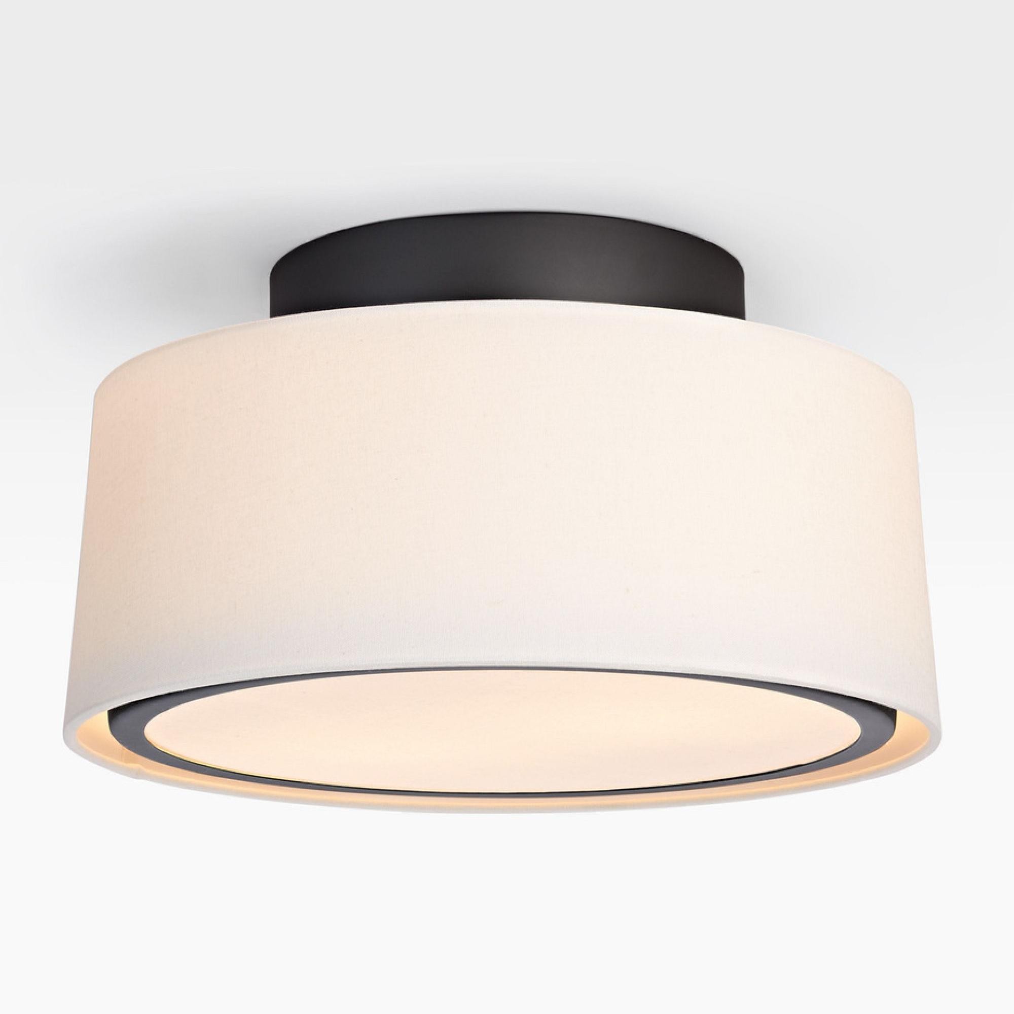 Zuri Farmhouse Drum Linen Ceiling Light