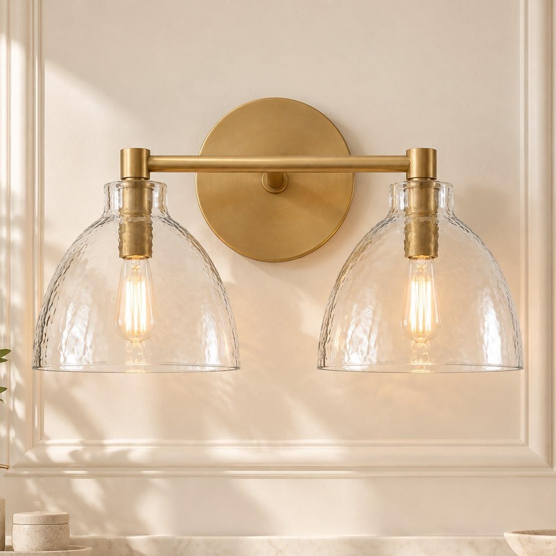 Keen Farmhouse Cooper Recycled Glass Dome Sconce