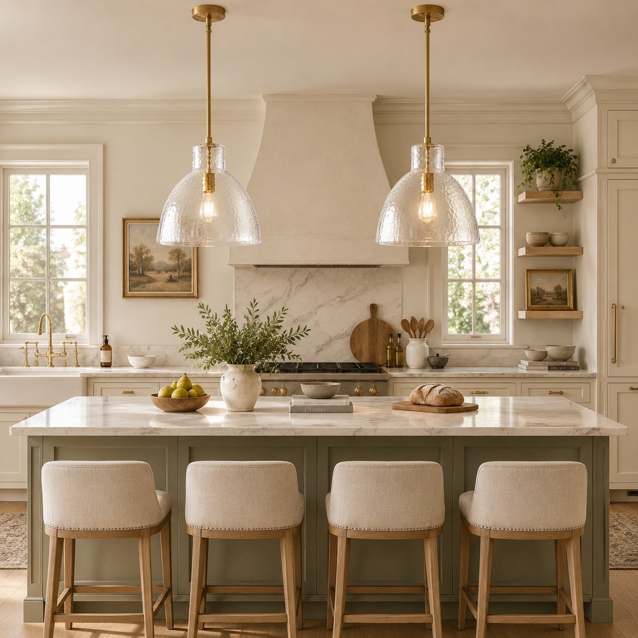 Keen Farmhouse Glass Dome Pendant Light