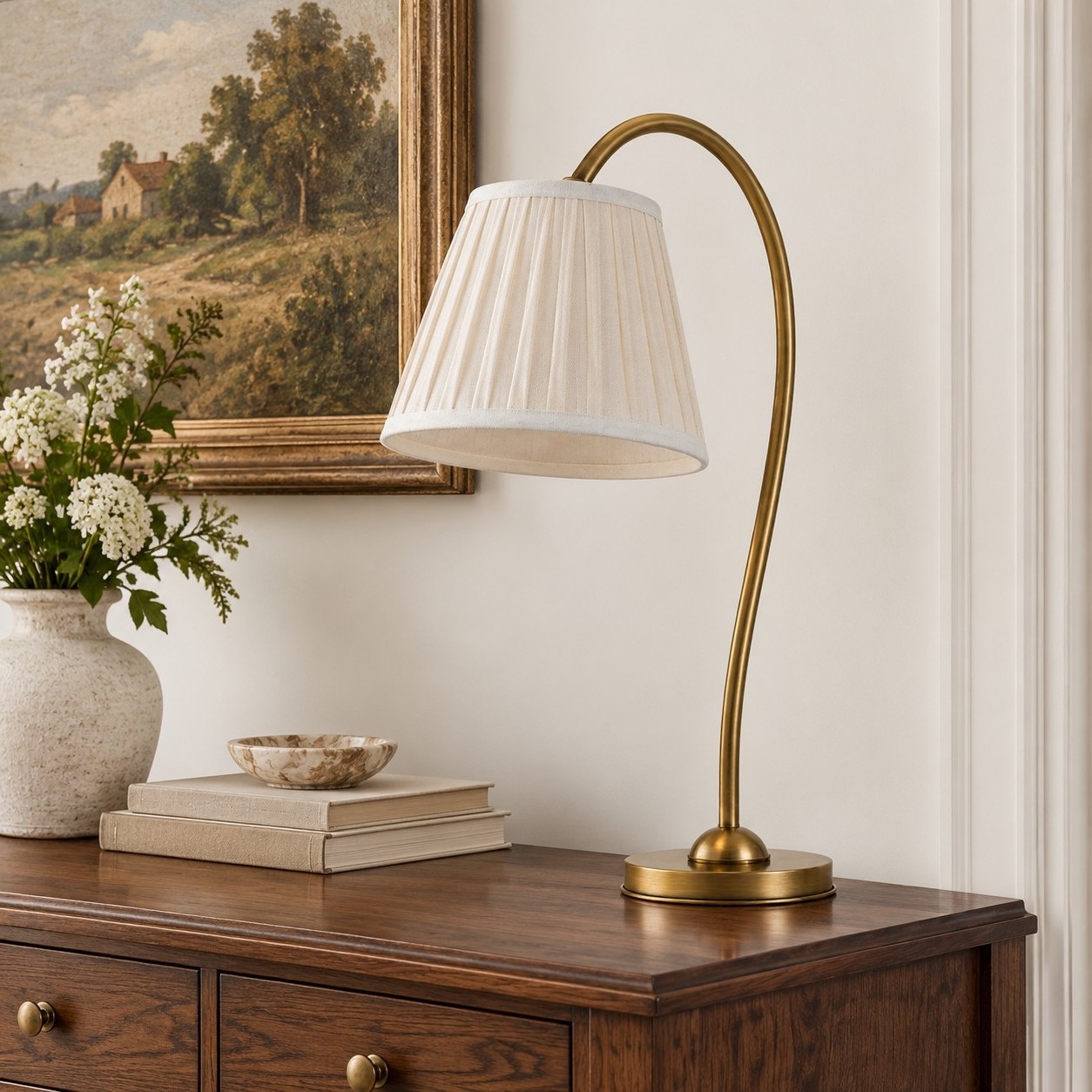Bailey Vintage Linen Pleated Shade Table Lamp