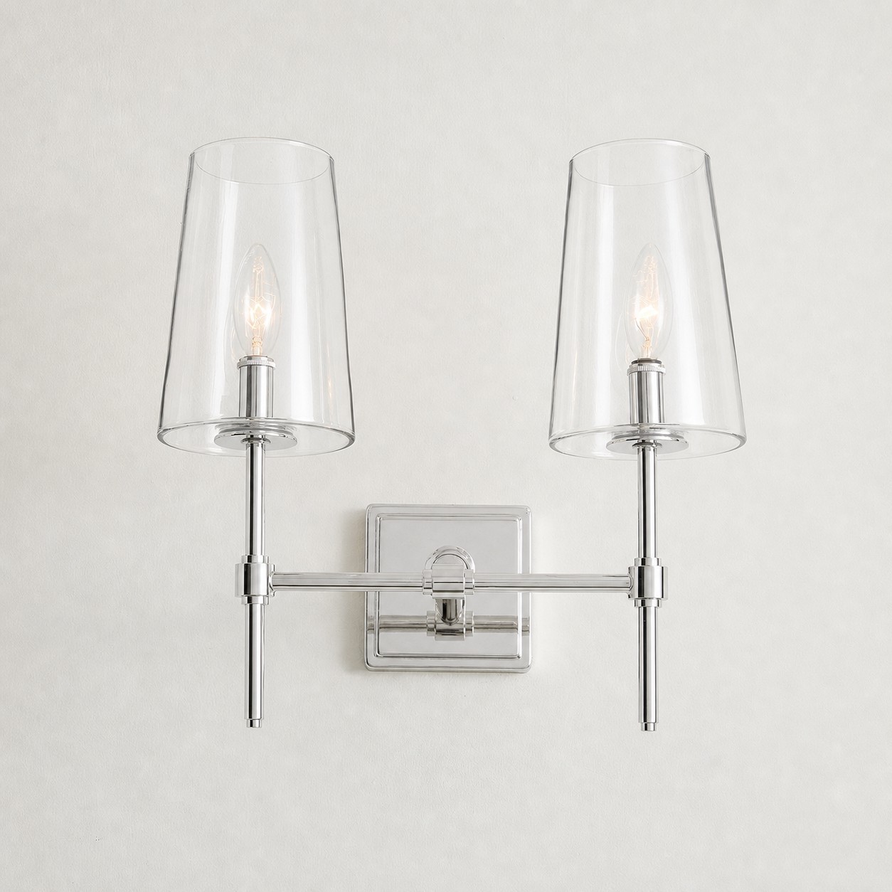 Murano Farmhouse Clear Glass Vanity Wall Sconce