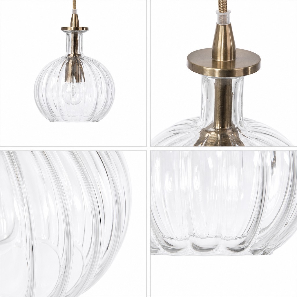 Billie Modern Ribbed Glass Carafe Pendant Light