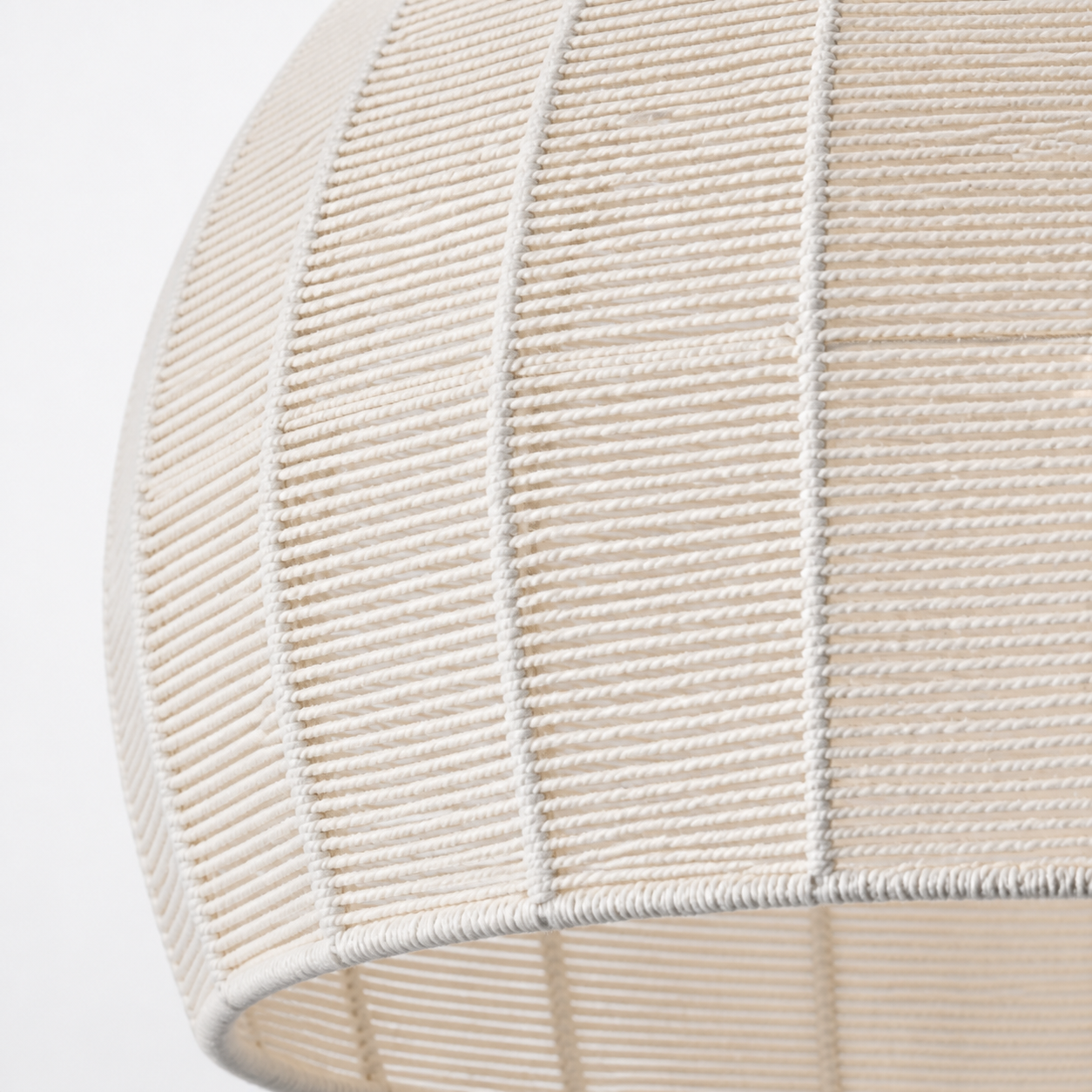 Dronor Ivory Woven Rope Globe Semi Flush Mount Light