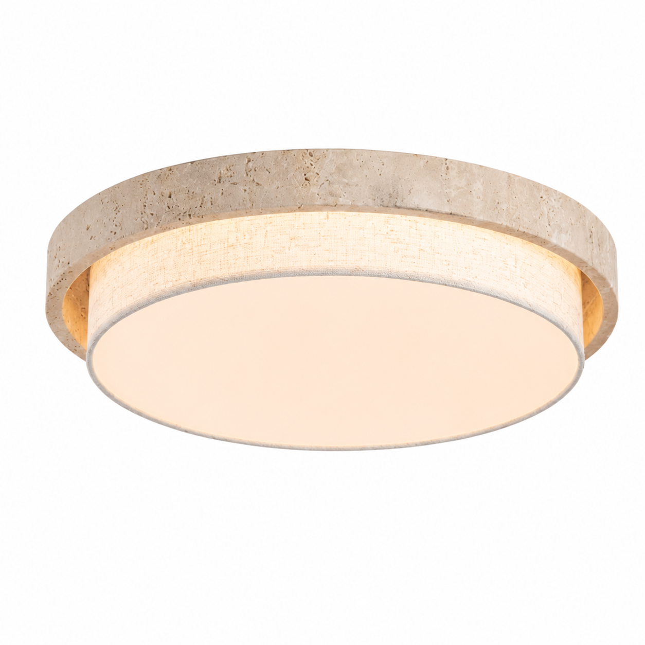 Cavell Wabi Sabi Travertine Flush Mount Ceiling Light