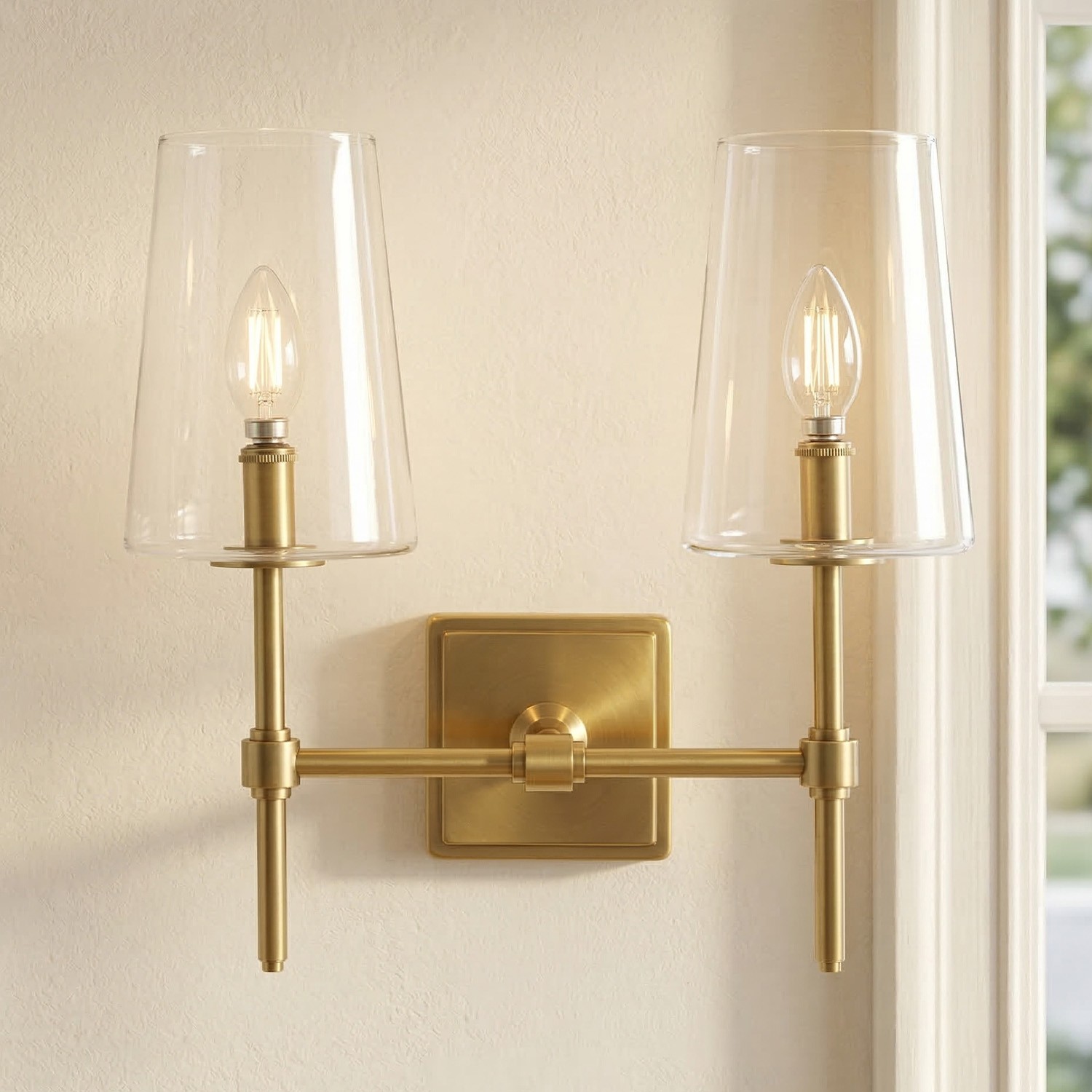 Murano Farmhouse Clear Glass Vanity Wall Sconce