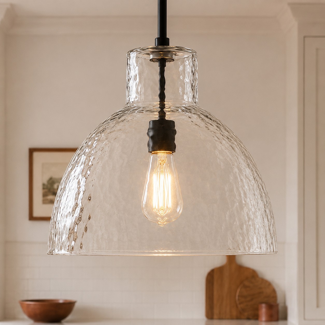 Keen Farmhouse Glass Dome Pendant Light