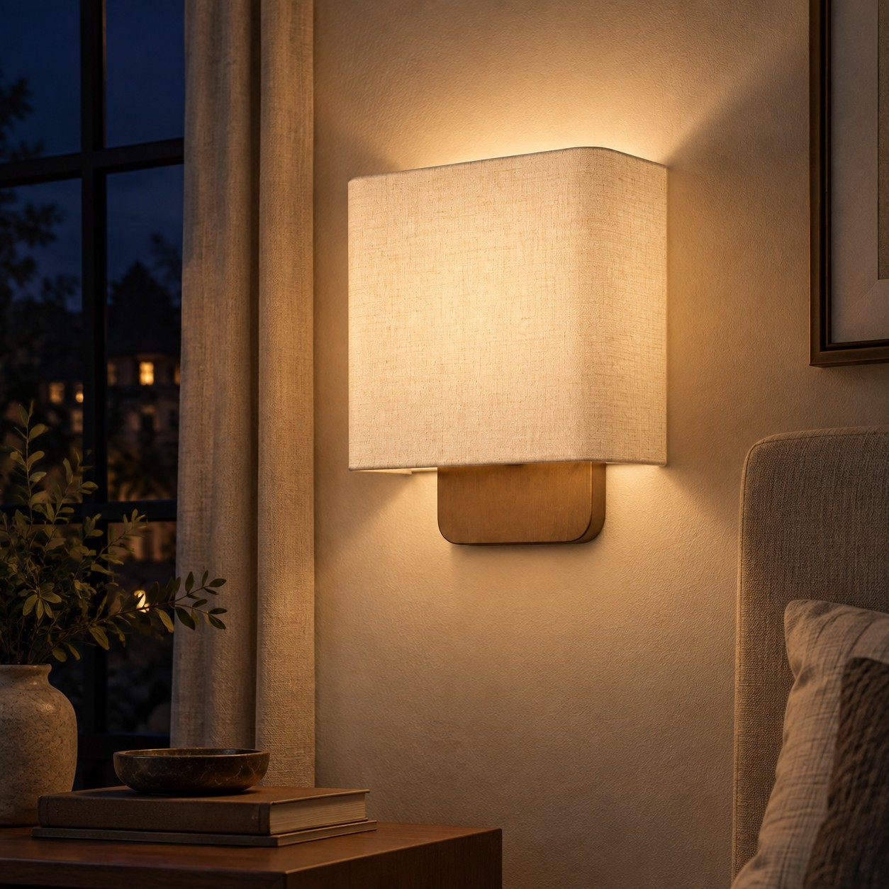 Ondine Modern Linen Fabric Shade Wall Sconce