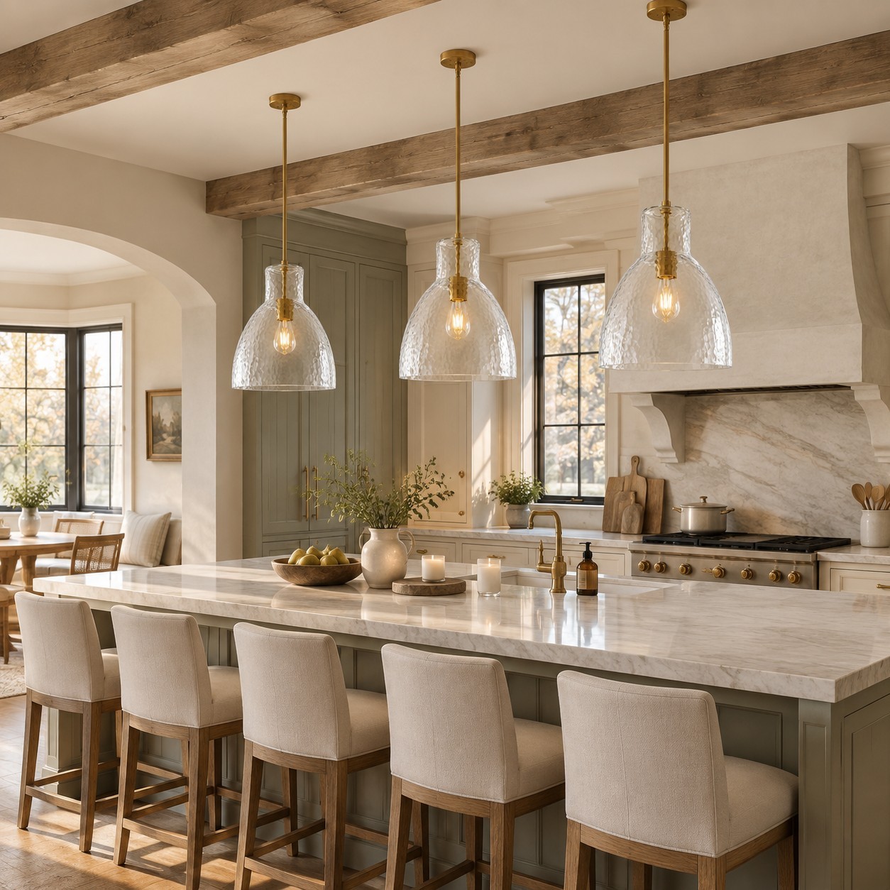 Keen Farmhouse Glass Dome Pendant Light