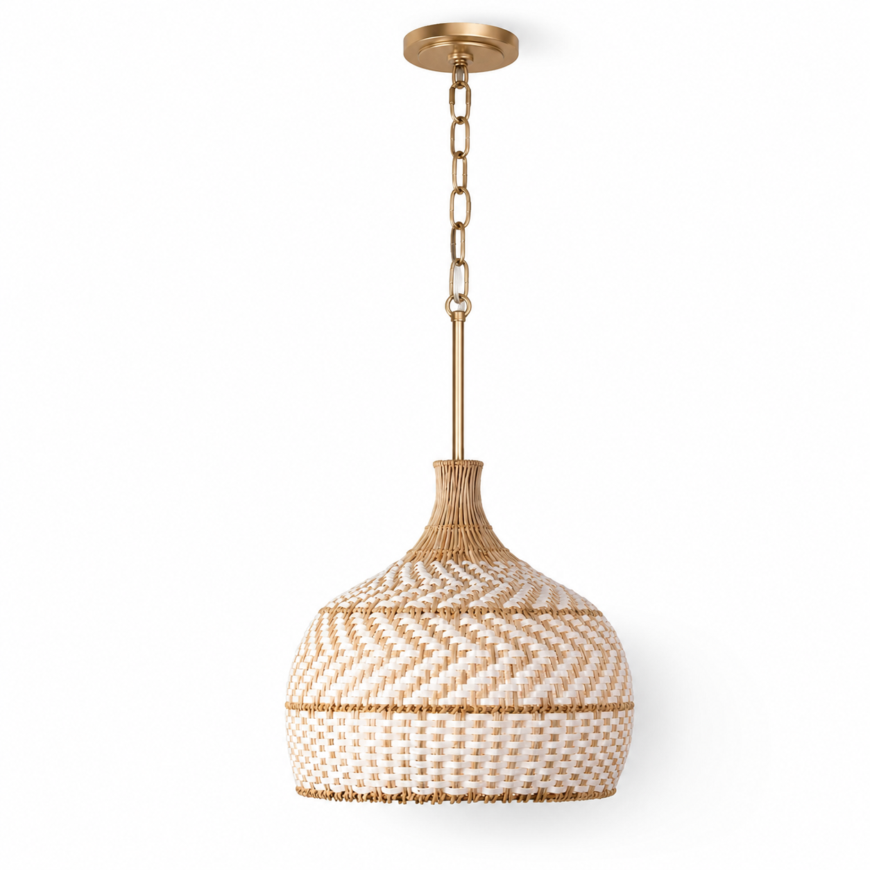 Taviel Coastal Woven Rattan Dome Pendant Light