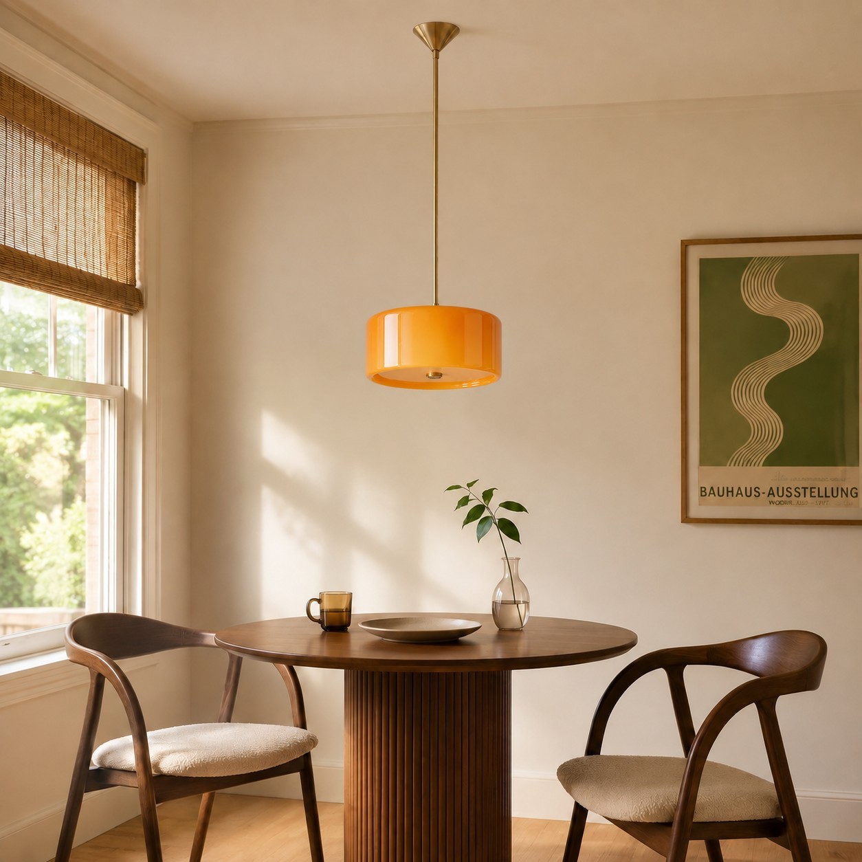 Xavier Modern Glossy Ceramic Drum Pendant Light