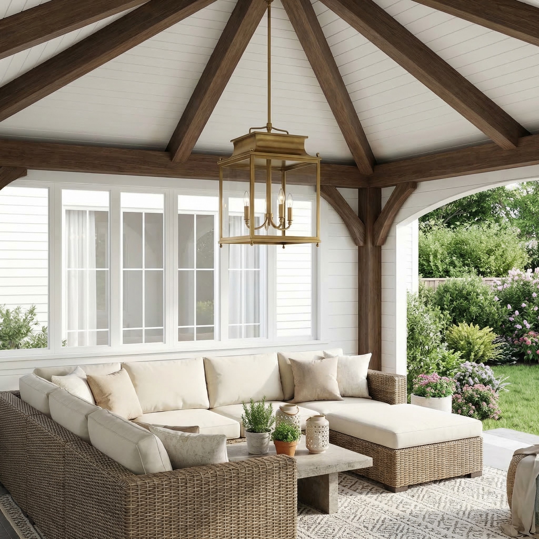 Marcellus Classic Metal Clear Glass Outdoor Lantern Pendant Light