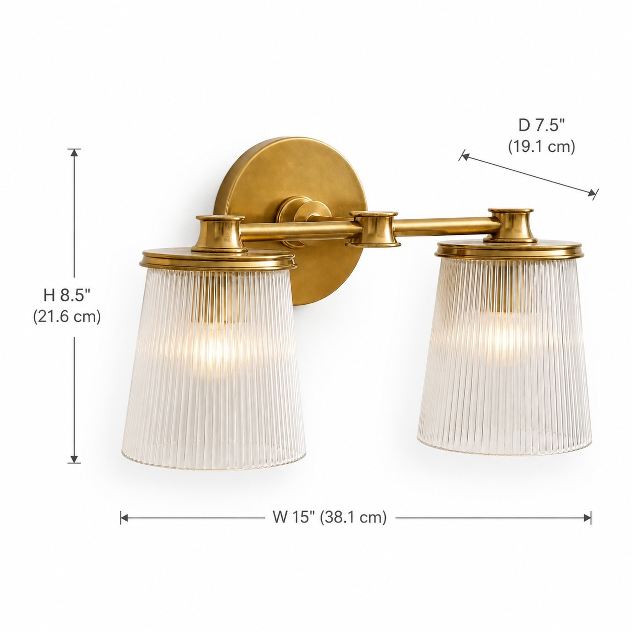 Margot Farmhouse Ribbed Glass 1/2/3 Lights Vanity Wall Sconce