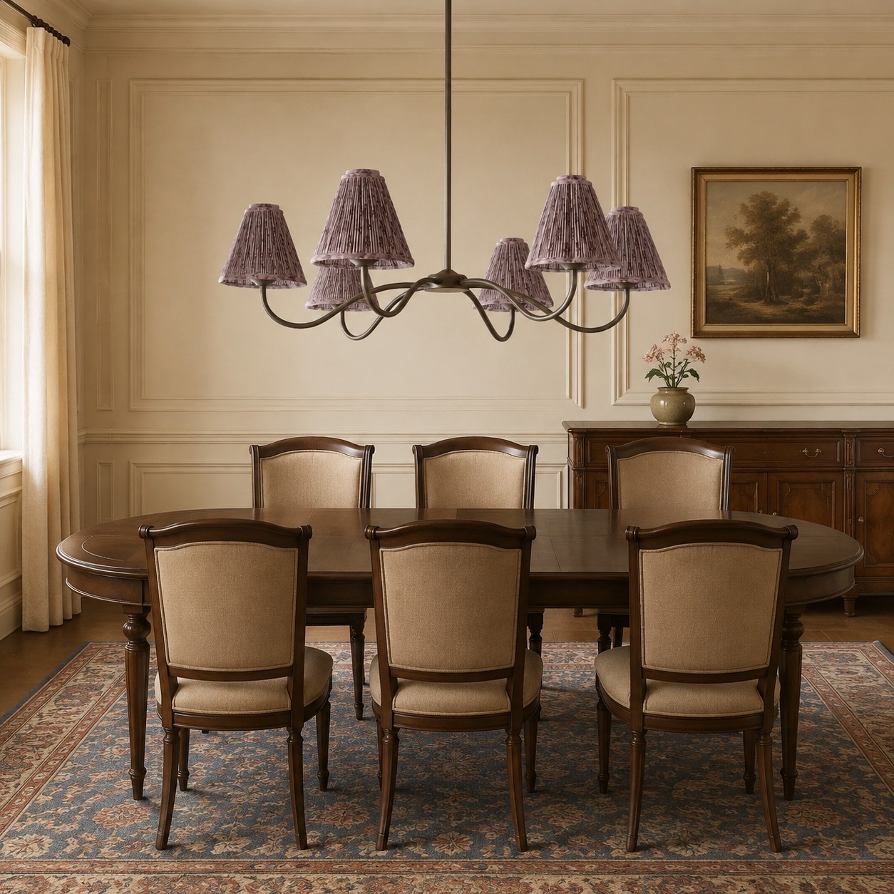 Lysandra Floral Pattern Fabric Branch Pendant Light
