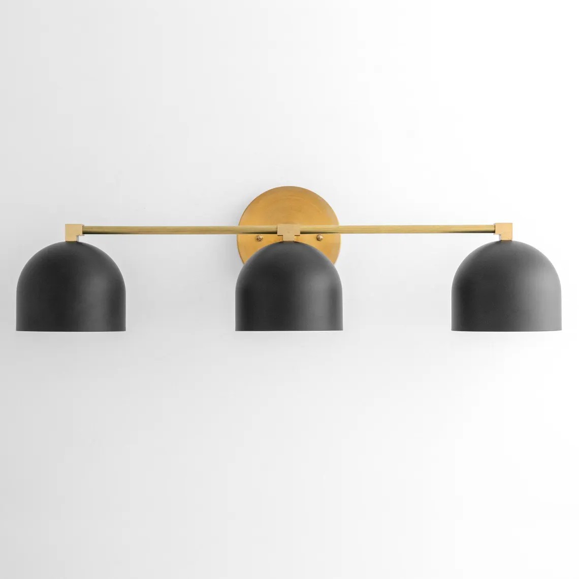 Astair Nordic Metal Deep Dome Vanity Wall Sconce in Rustic Brass