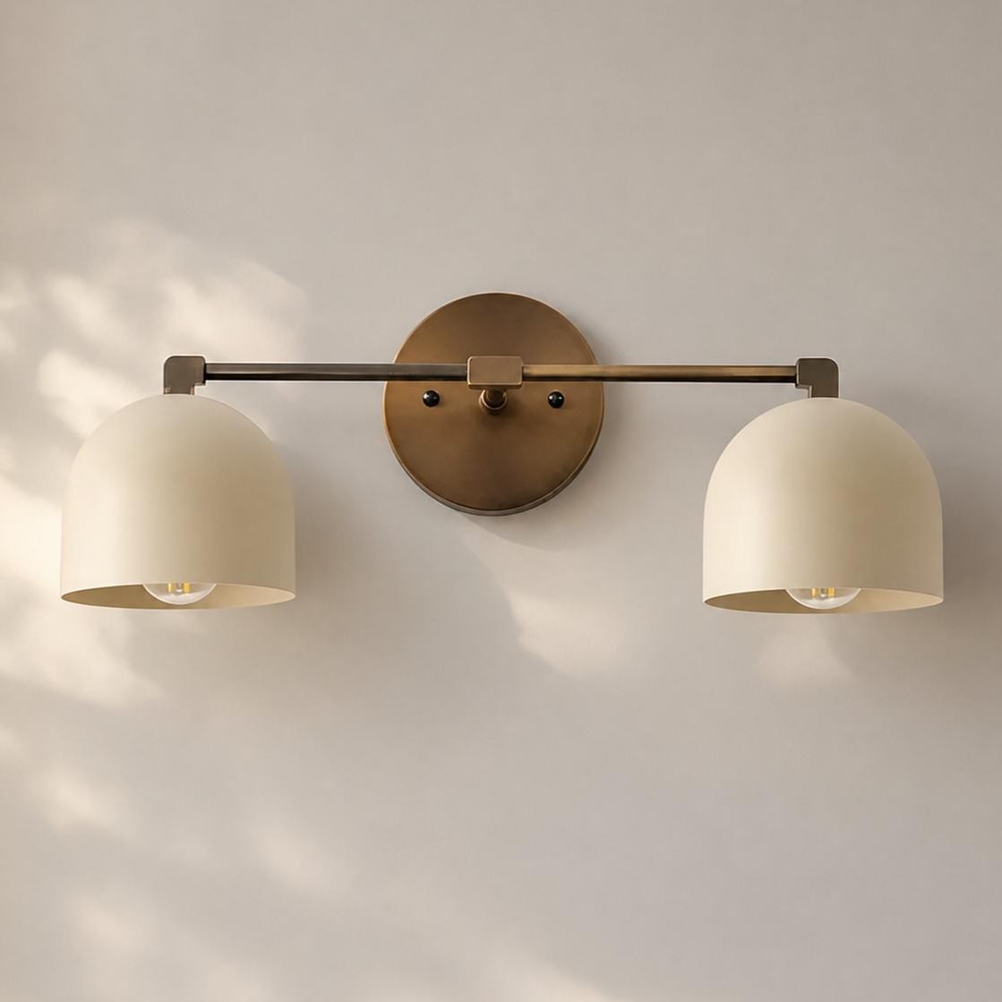 Astair Nordic Metal Deep Dome Vanity Wall Sconce in Rustic Brass