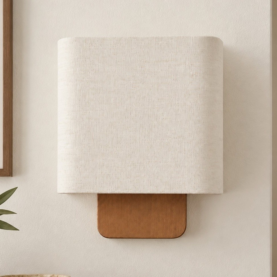 Ondine Modern Linen Fabric Shade Wall Sconce