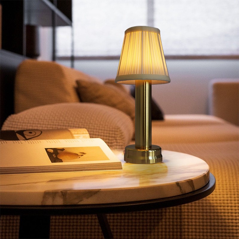 Mariana Cordless Battery Operated Pleated Shade Table Lamp