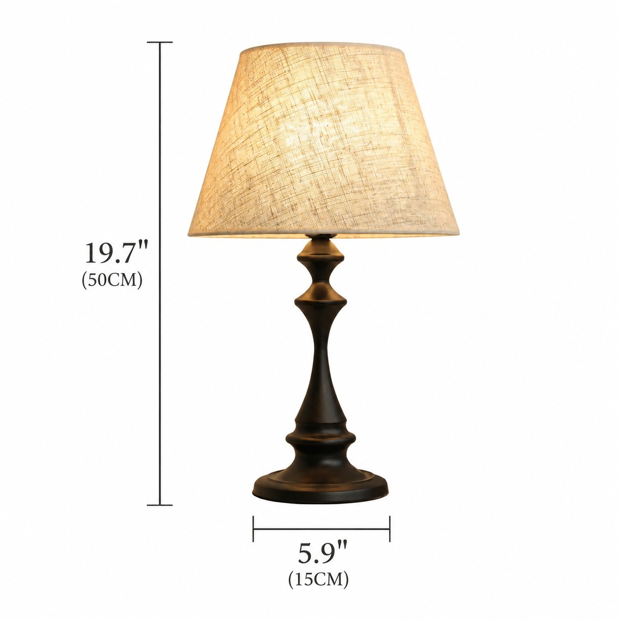 Issac Classic Linen Empire Iron Body Table Lamp