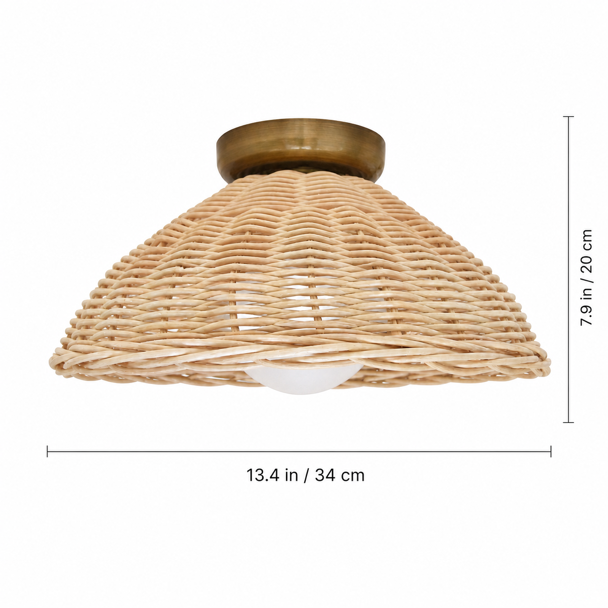 Allyson Farmhouse Rattan Flush Mount Ceiling Light
