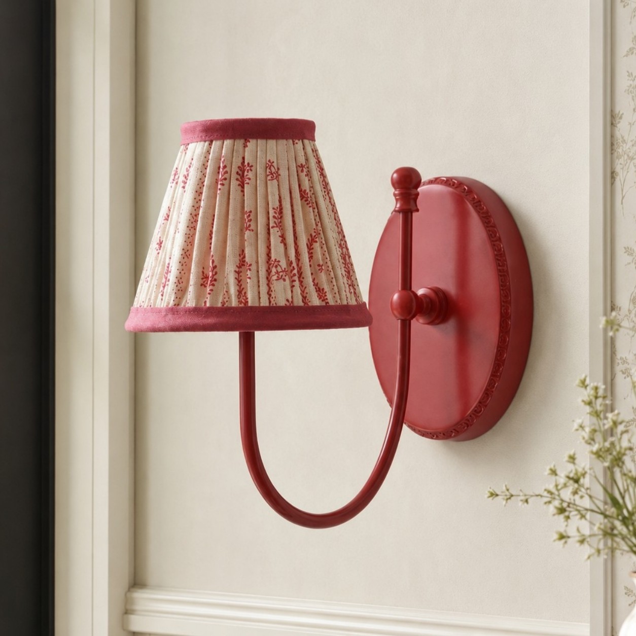 Orphelyx French Brass Fabric Shade Sconce Light