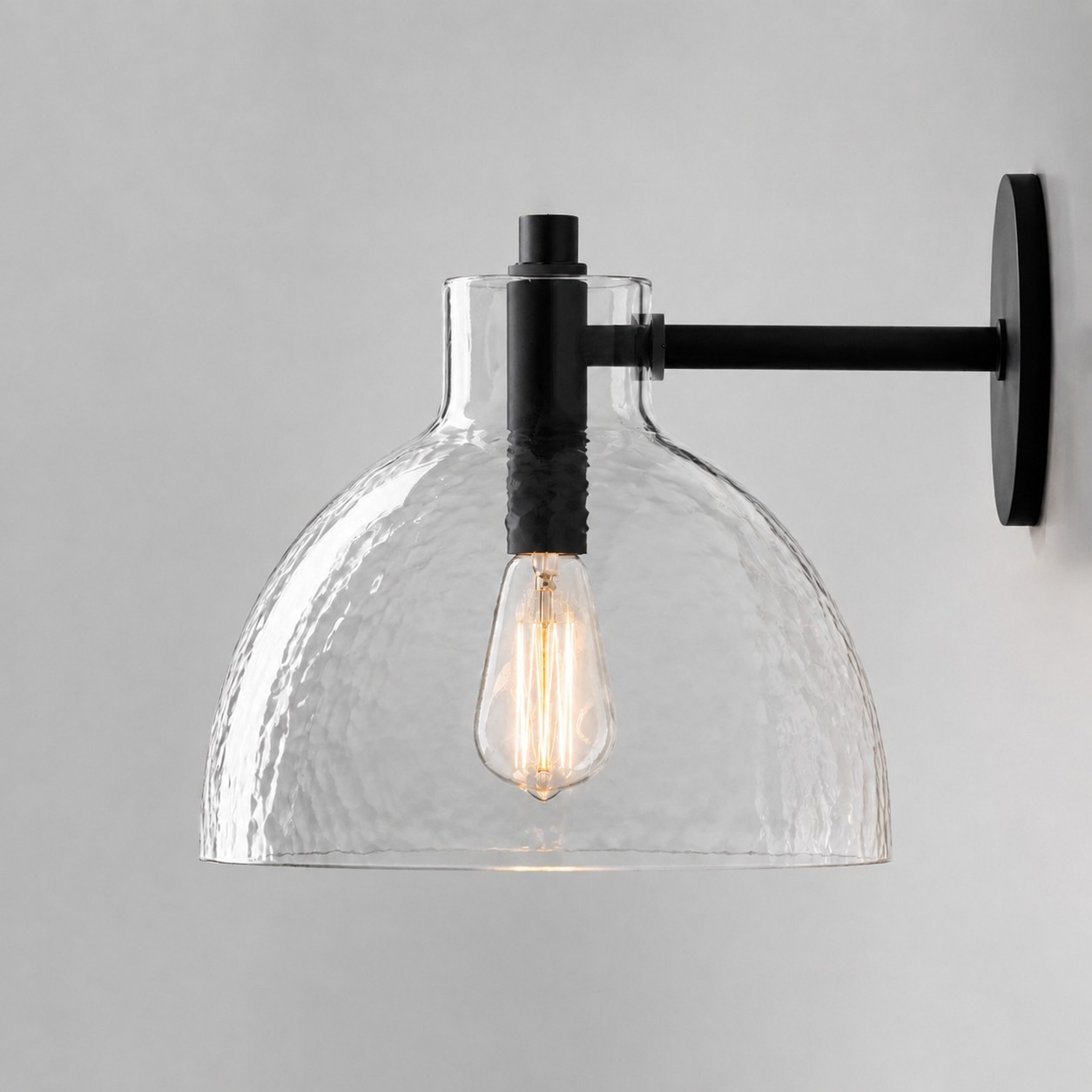 Keen Farmhouse Cooper Recycled Glass Dome Sconce