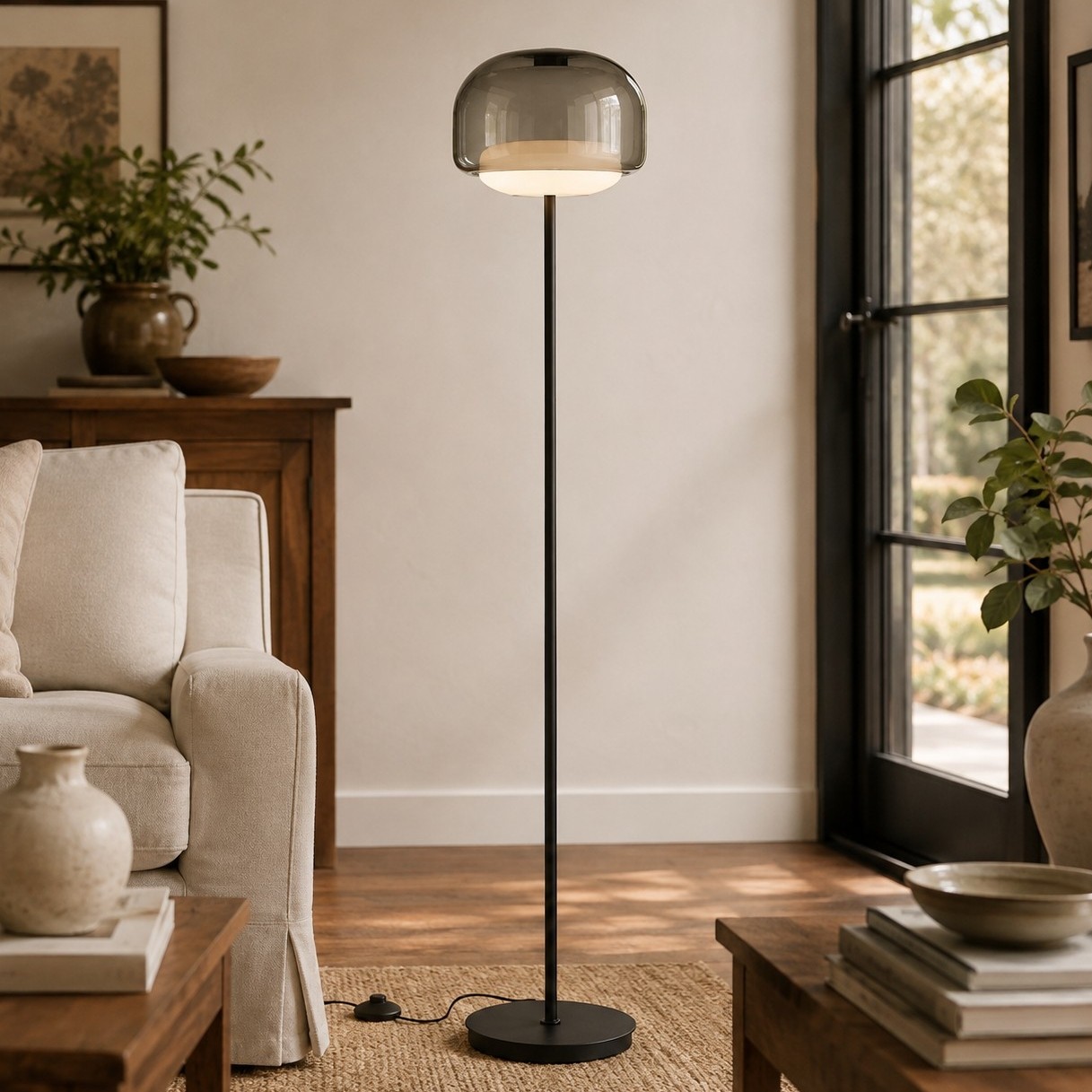 Eulalie Nordic Artistic Round Glass Floor Lamp