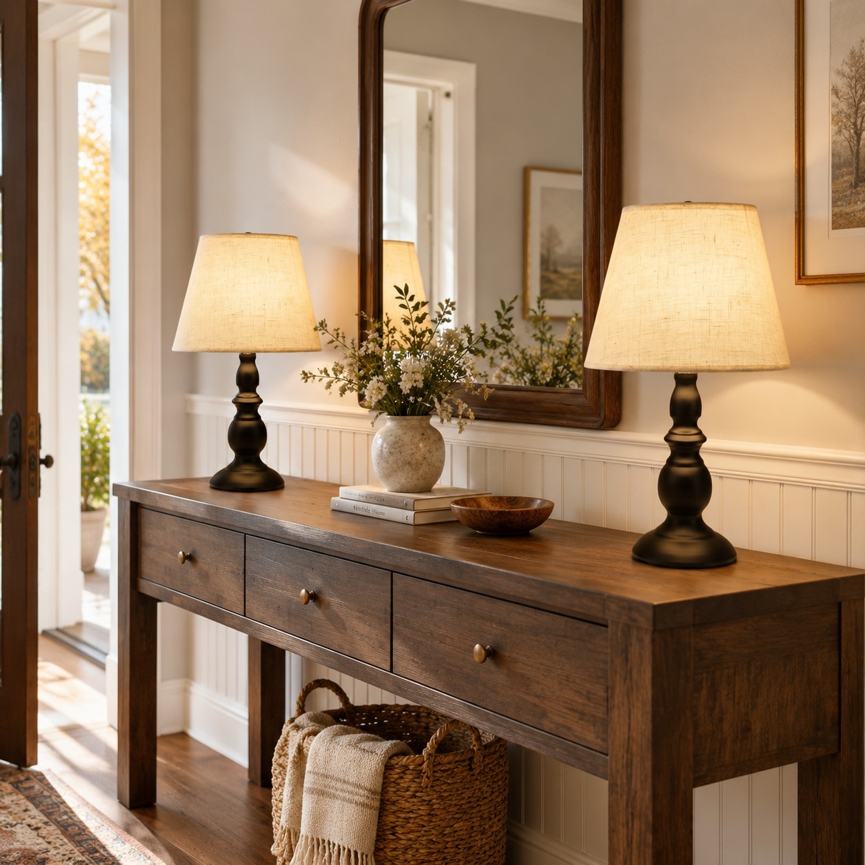 Issac Classic Linen Empire Iron Body Table Lamp