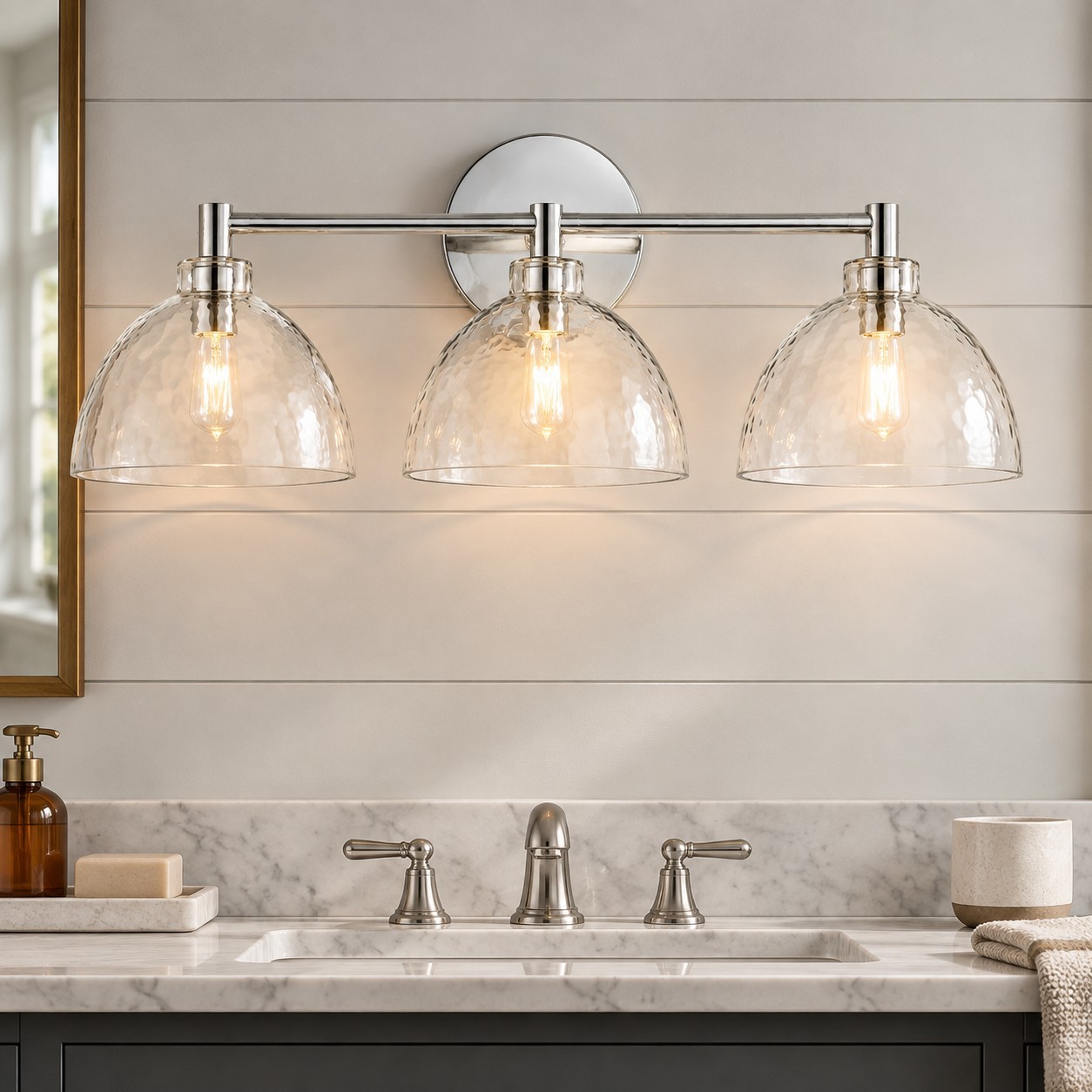 Keen Farmhouse Cooper Recycled Glass Dome Sconce