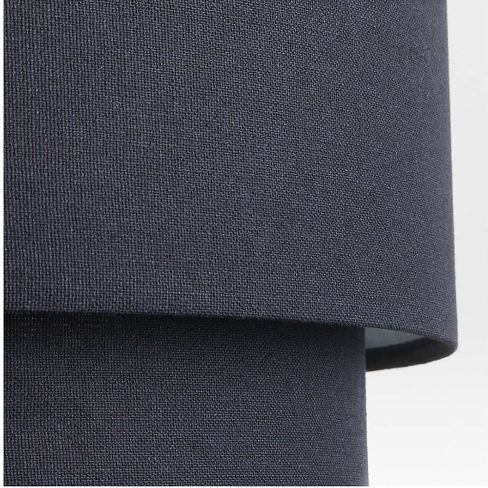Virelai Modern Linen Double Drum Pendant Light