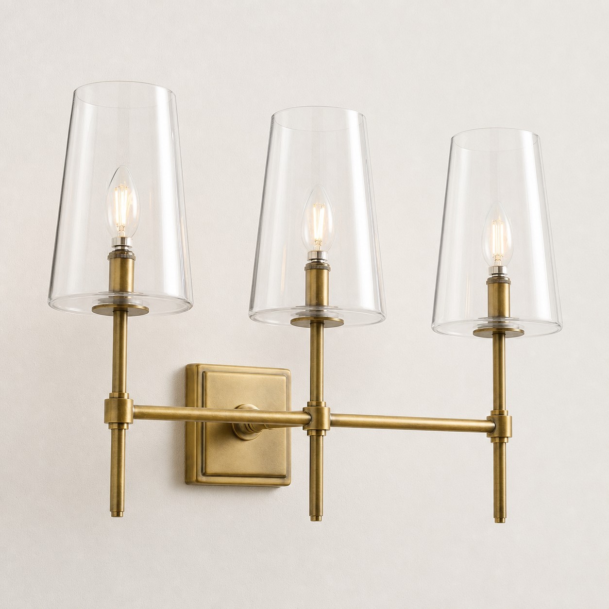 Murano Farmhouse Clear Glass Vanity Wall Sconce