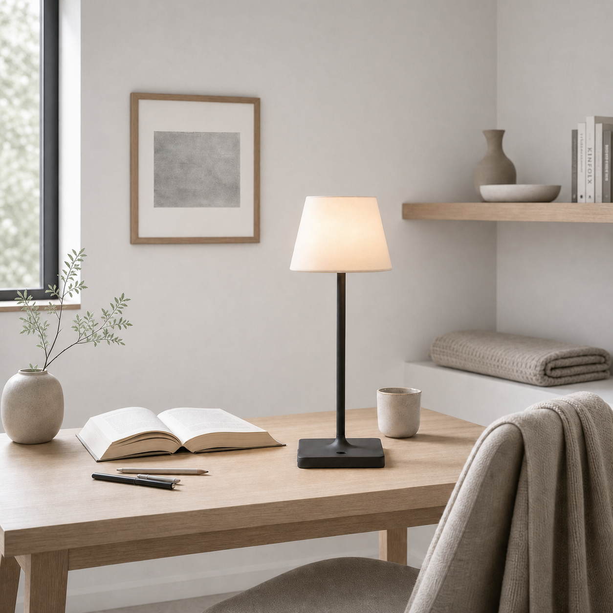 Halley Exquisite Brass Color Rechargeable Dimmable Cordless Table Lamp