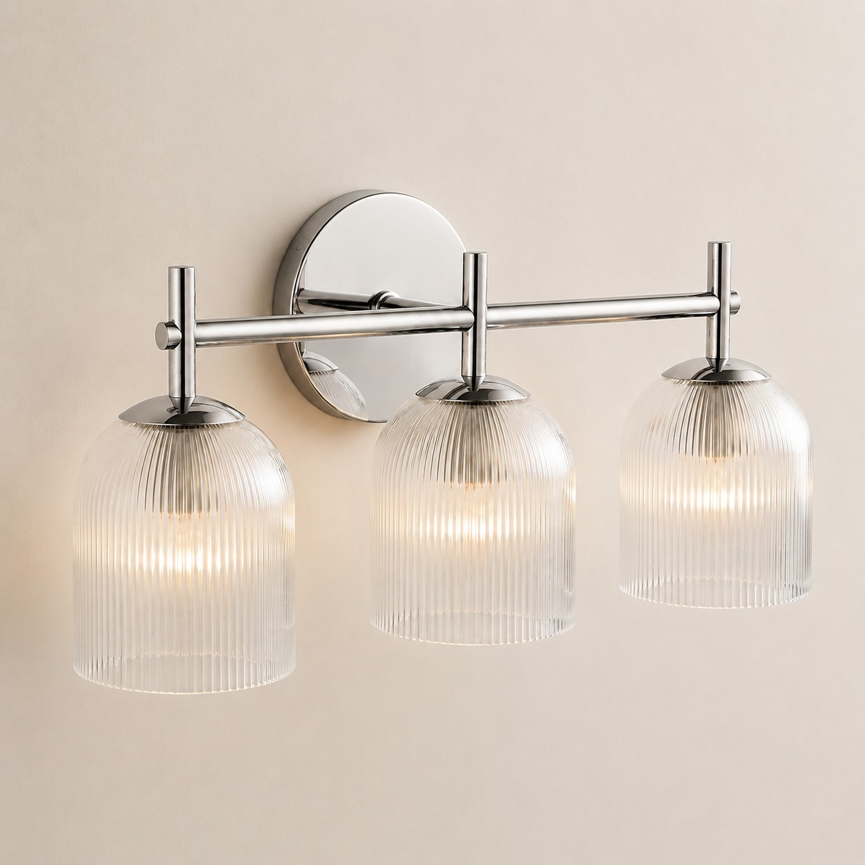 Alain Cooper Ribbed Glass Wall Sconce