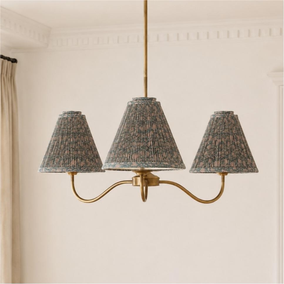 Lysandra Floral Pattern Fabric Branch Pendant Light