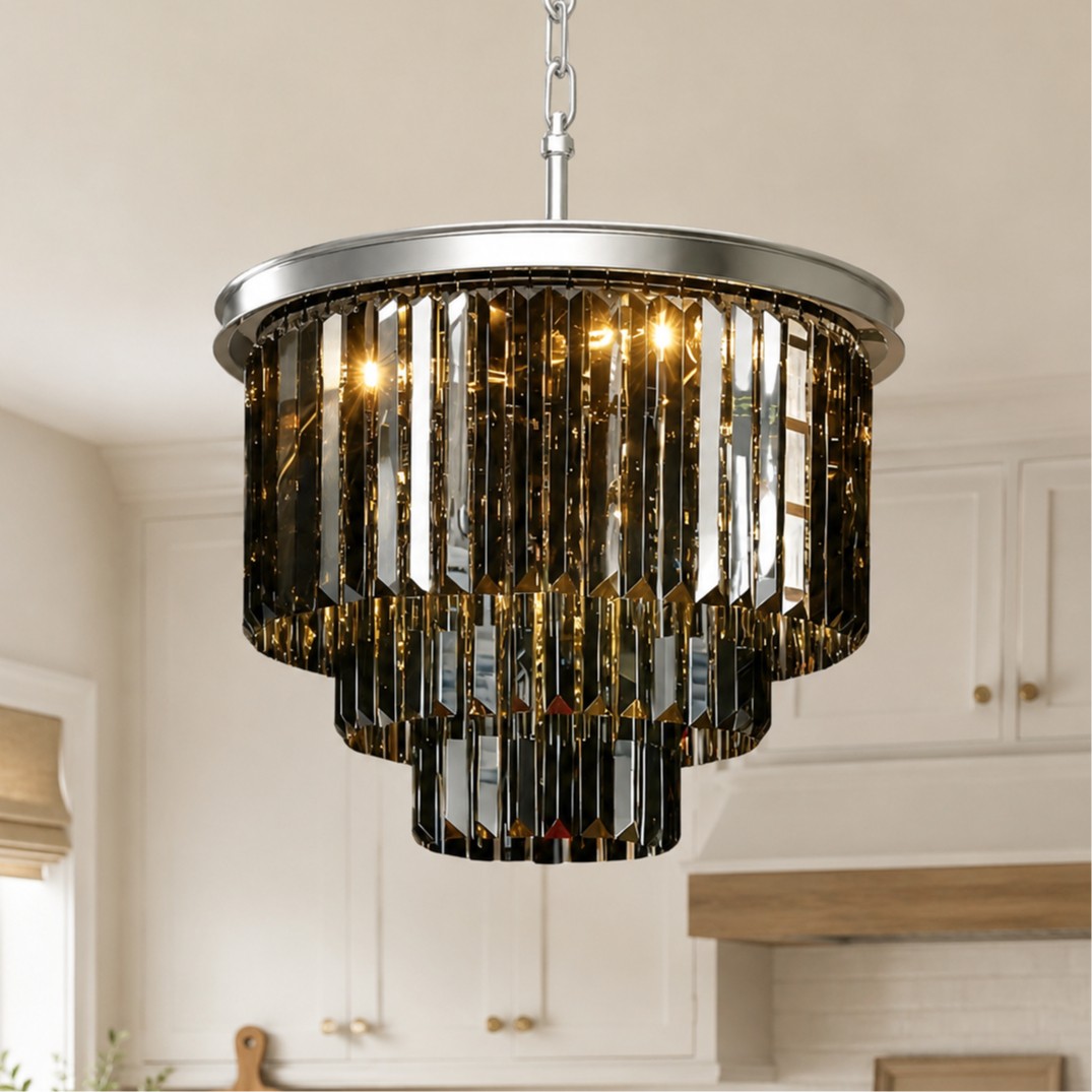Guinevere Vintage Luxury Tiered Round Crystal Chandelier