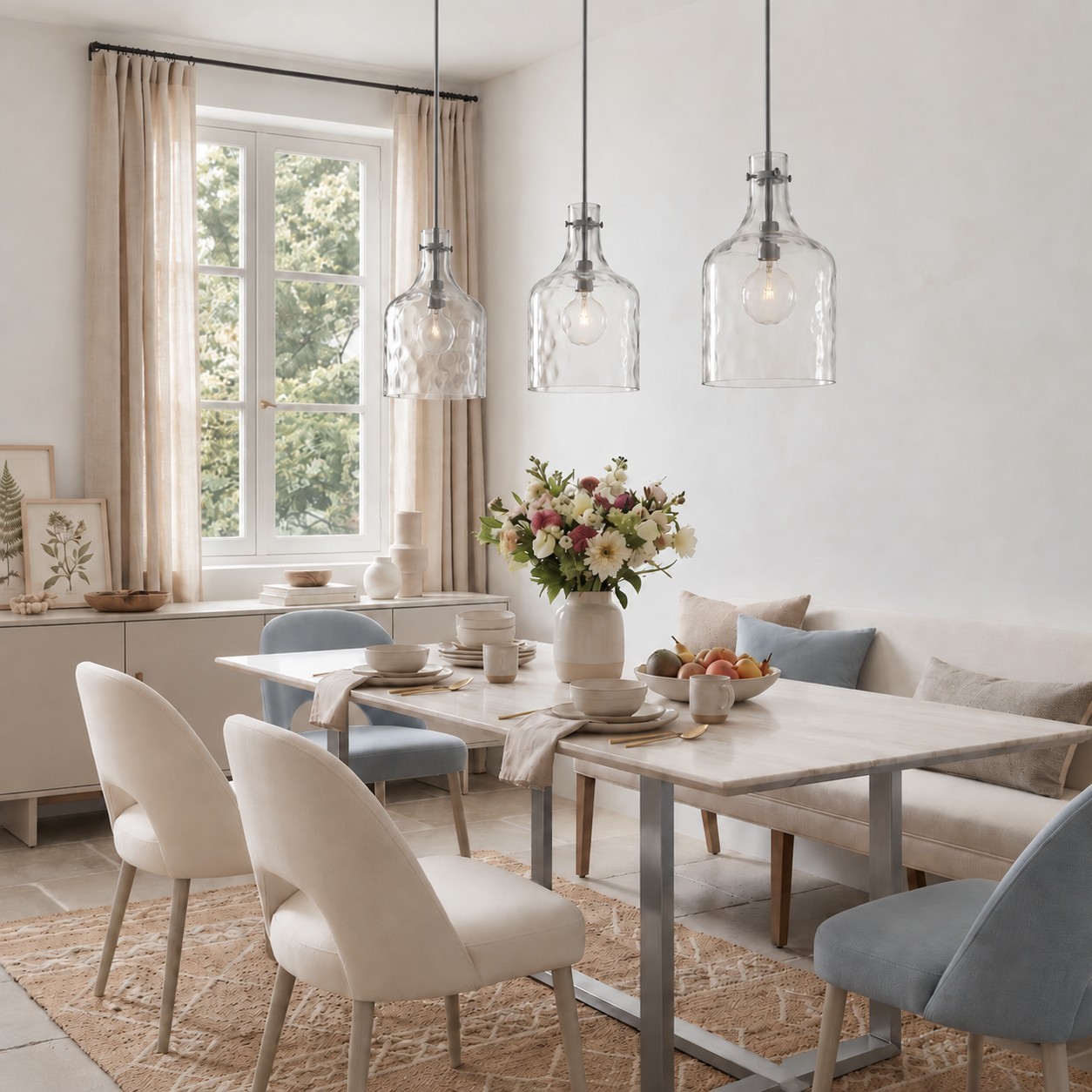 Tydon Minimalist Water Ripple Glass Pendant Light