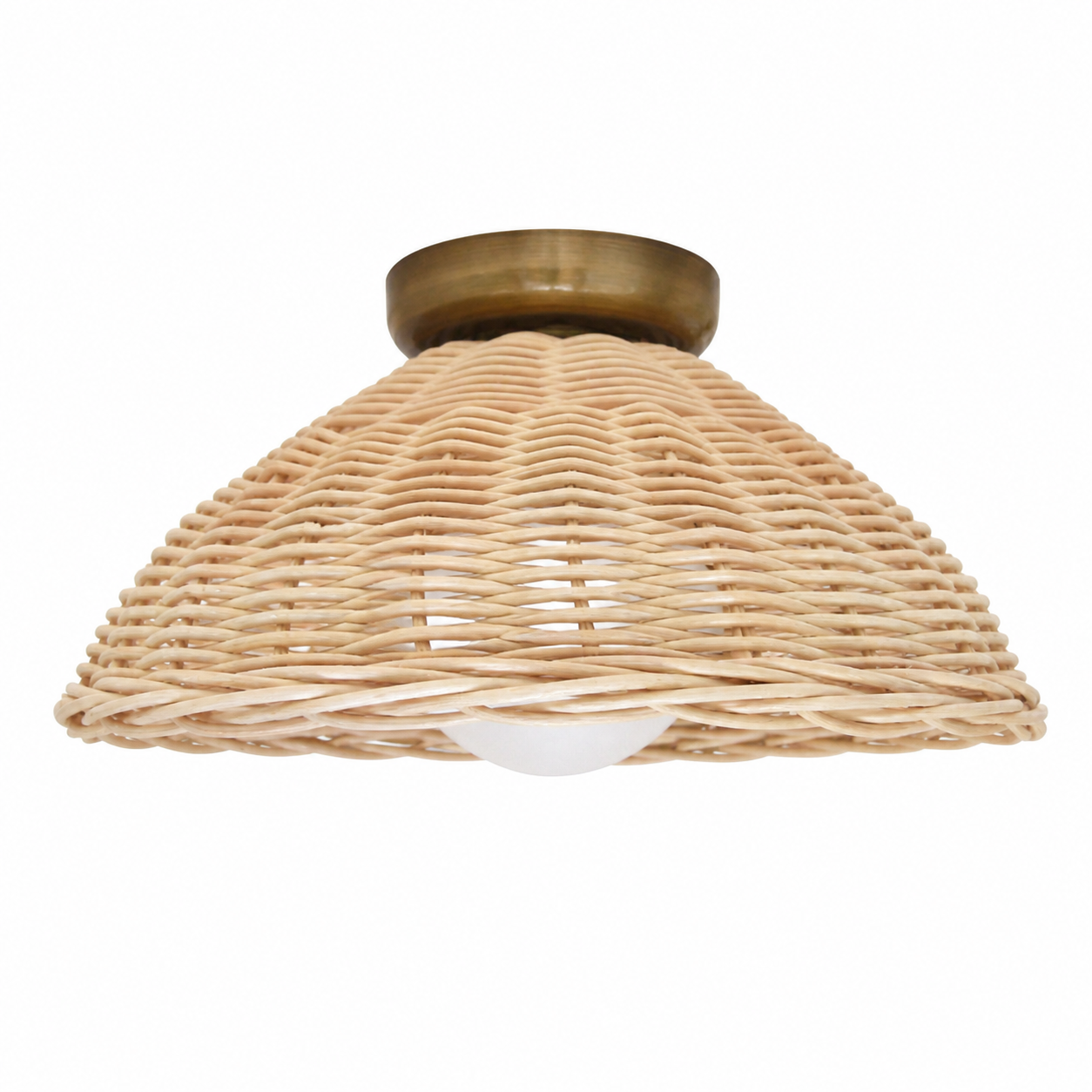 Allyson Farmhouse Rattan Flush Mount Ceiling Light