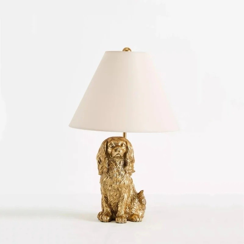 Aurea Unique Animal Table Lamp - Dog Sculptural Accent Lighting for Bedroom & Living Room
