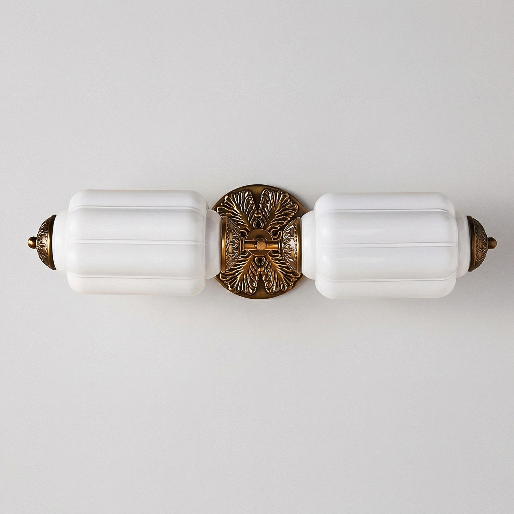 Cyrilith Vintage Art Deco Milk Glass Eloise Vanity Light