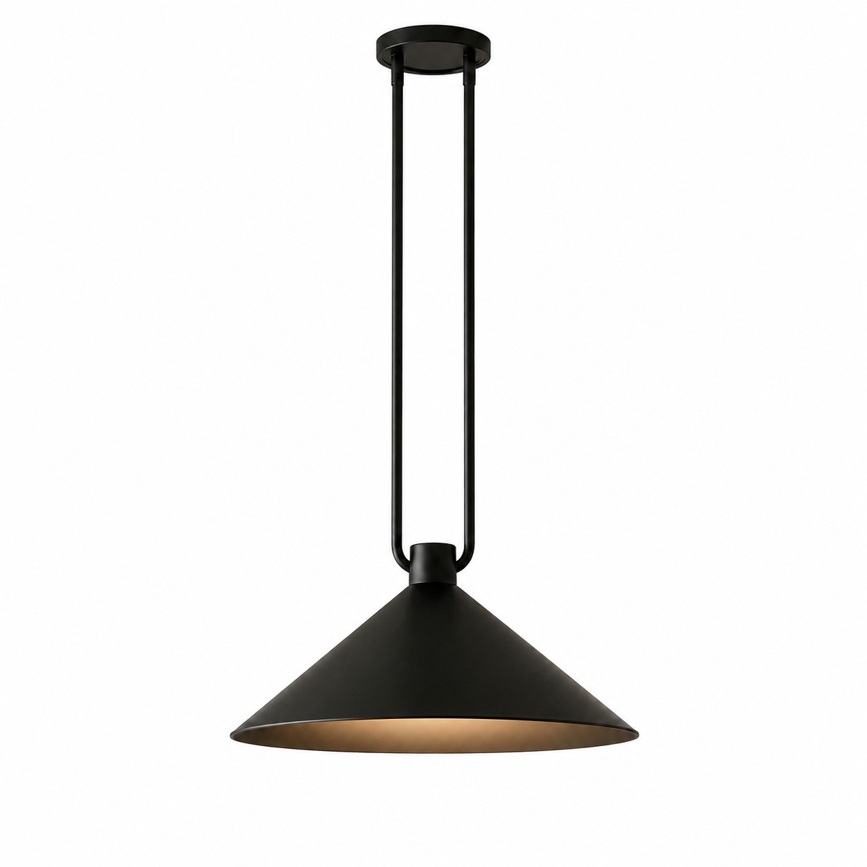Serenoa Retro Double-Rod Metal Cone Pendant Light