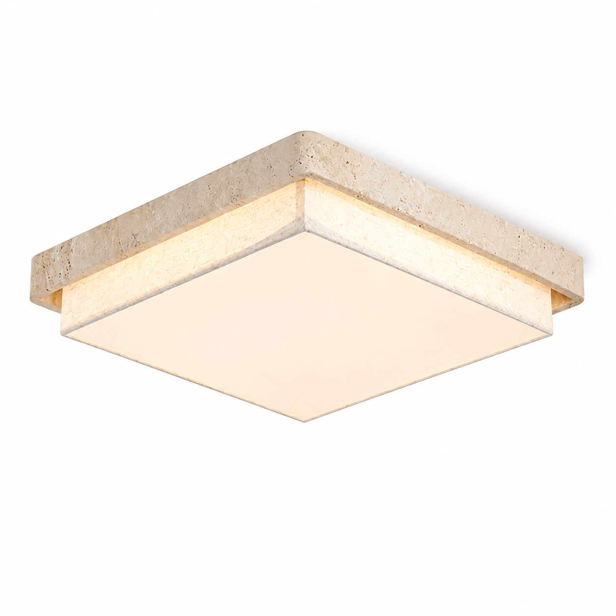 Cavell Wabi Sabi Travertine Flush Mount Ceiling Light