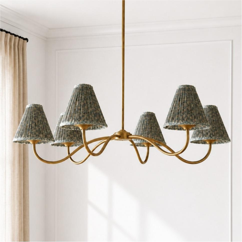 Lysandra Floral Pattern Fabric Branch Pendant Light