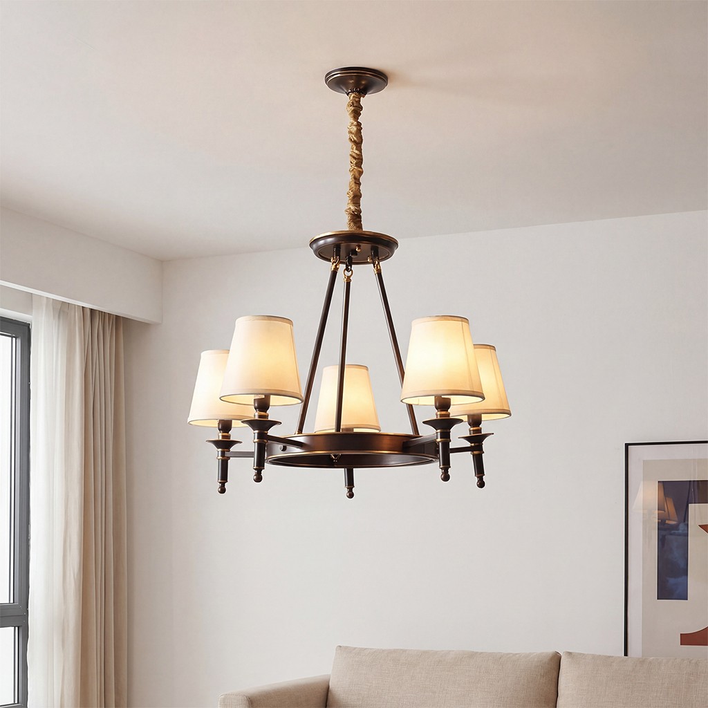 Yasmin Antique Brass Wagon Wheel Chandelier