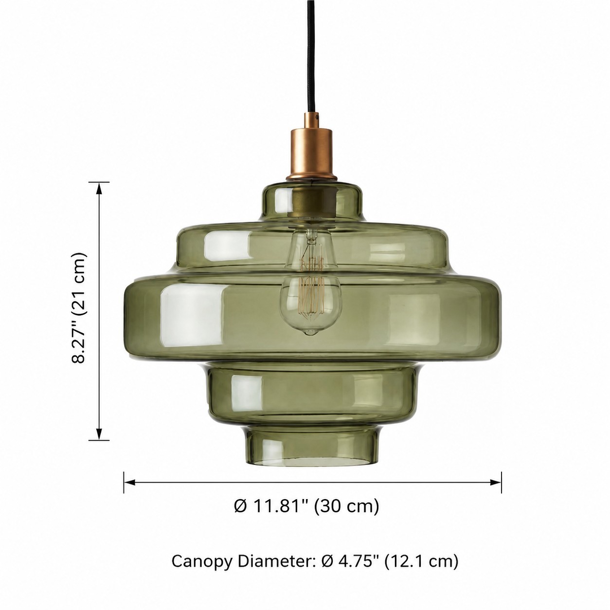 Yves Vintage Tiered Glass Pendant Light