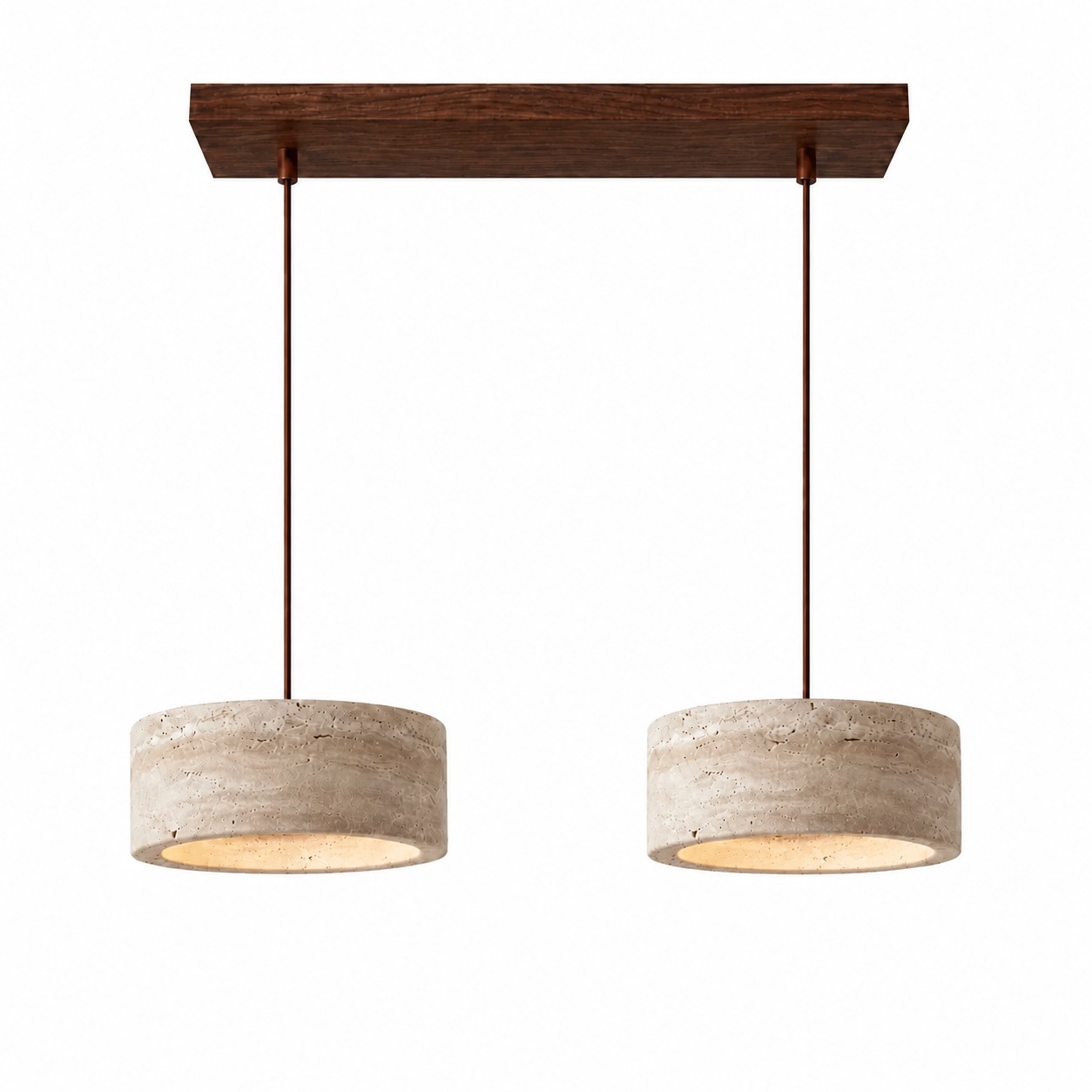 Gilbert Modern Shatter-Resistant Travertine-Look Linear Pendant Light